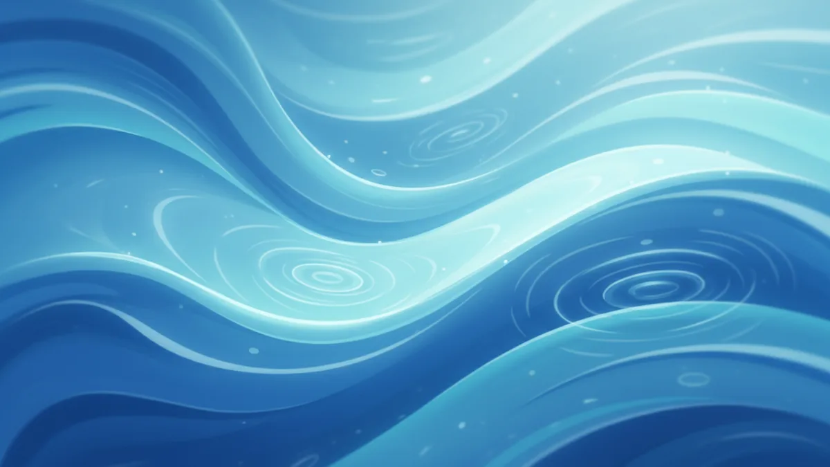 Abstract flowing water in calming blue tones, symbolizing emotional fluidity and intuition.