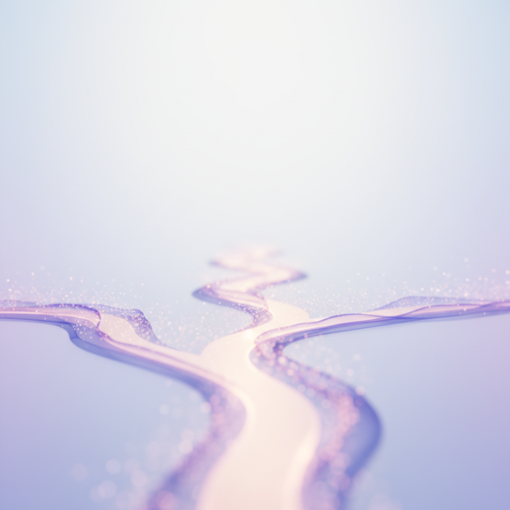 Decision Energy Reading: a glowing path splitting into choices