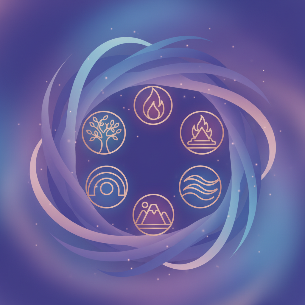 Five Elements Cycle: Wood → Fire → Earth → Metal → Water → Wood